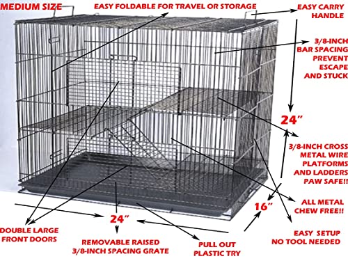 Mcage 3-Tiers Foldable Small Animal Carrier Cage - Image 3