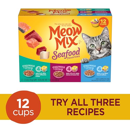 Meow Mix Seafood Favorites Chunks Wet Cat Food, 2.75 Ounce (Pack of 12) - Image 2