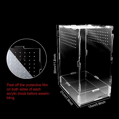 NANEEZOO Micro Habitat Terrariums, 8x6x12 Inches, Acrylic Reptile Tank - Image 2
