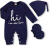 GRNSHTS Newborn Baby Boy Romper Outfit 3PCS Set