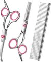 wikdey Pink Dog Grooming Scissors Kit