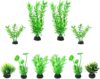 AQUANEAT Plastic Aquarium Plants, 10pcs Green Decorations