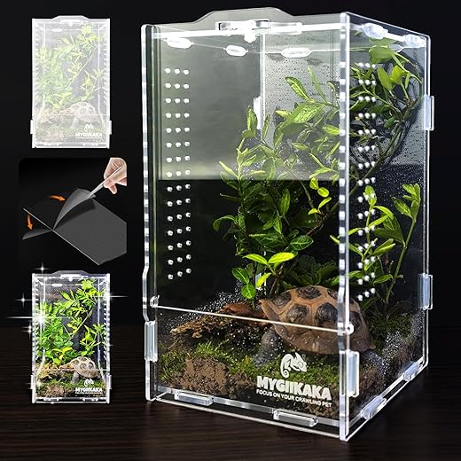 MYGIIKAKA Reptile Terrarium Breeding Tank, 7.87"x4.72"x4.33