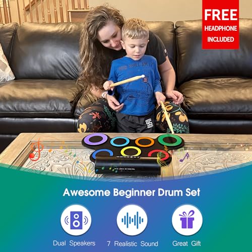 ROCKSOCKI Electric 7-Pad Drum Set With Headphones - Image 2