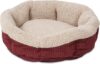 Petmate Self Warming Round Bed, 19.5 Inches, Barn Red and Cream