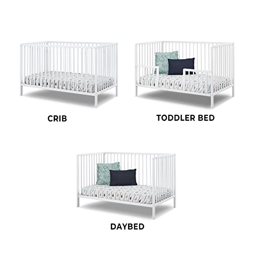 Sorelle Happy Crib 3-in-1 Convertible Crib, Sustainable Beech Wood (White) - Image 2
