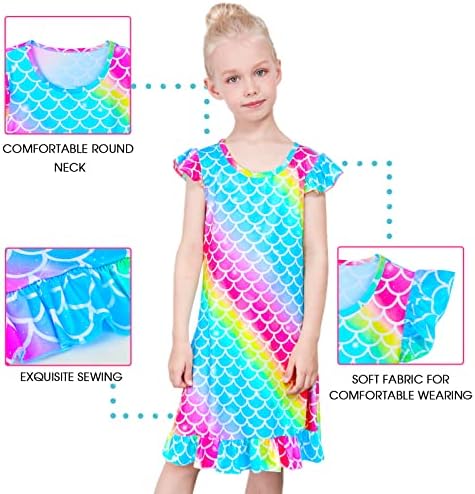 Sylfairy Girls Unicorn Nightgown Princess Pajama Dresses - Image 5