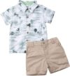 VISGOGO Toddler Boy Flamingo Shirt & Shorts Set