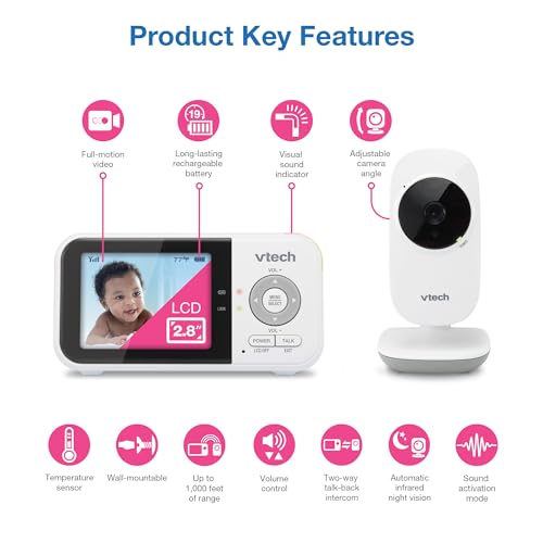 VTech VM819 Baby Monitor, 2.8” Screen, Night Vision - Image 2