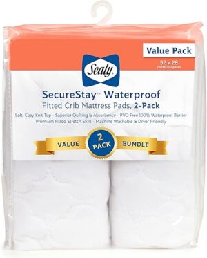 SEALY BABY Waterproof Fitted Toddler Bed Mattress Pad Topper