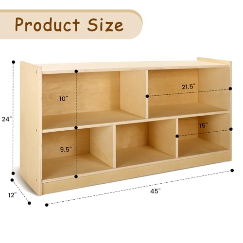 wingyz 5-Section Montessori Kids Bookshelf Organizer - Image 3