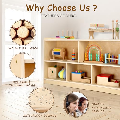 wingyz 5-Section Montessori Kids Bookshelf Organizer - Image 4