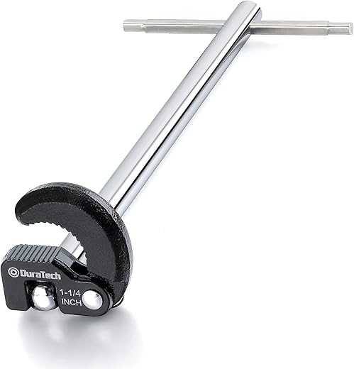 DURATECH 11-Inch Adjustable Basin Wrench, 3/8'' to 1-1/4'' Capacity