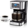 Taylor Swoden 12-Cup Programmable Coffee Maker, Black & Stainless Steel