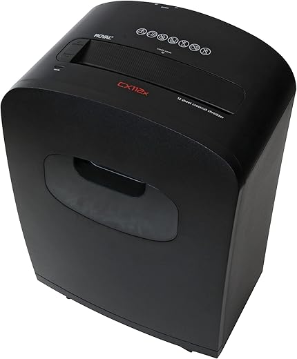Royal 12-Sheet Cross-Cut Shredder, Black