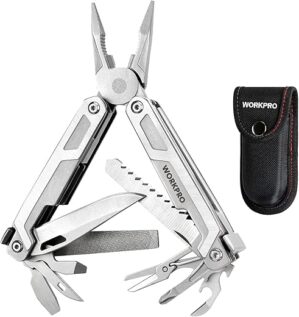 WORKPRO 15-in-1 Pocket Multitool With Sheath