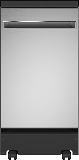 GE 18" Energy Star Portable Dishwasher, Stainless Steel