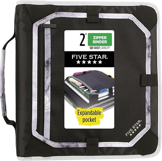 Five Star 2 Inch 3-Ring Binder, 580 Sheet Capacity (29052IT8)