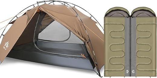 Night Cat 2 Person Lightweight Camping Tent Waterproof 7x4.4ft