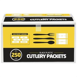 Supellectilem 250 Plastic Cutlery Packets – Black