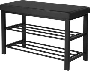 SONGMICS 3-Tier Shoe Rack With Padded Seat