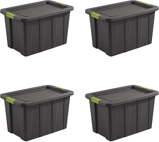 Sterilite 30 Gal Latching Storage Tote, 4-Pack