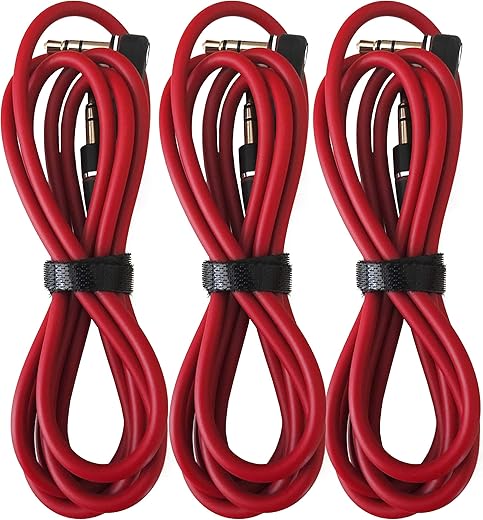 MXX 3.5mm AUX Cable Cord For Headphones (Red)