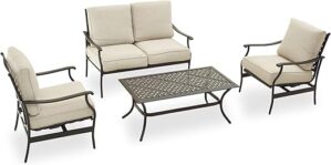 PatioFestival 4-Piece Cushioned Outdoor Furniture Set