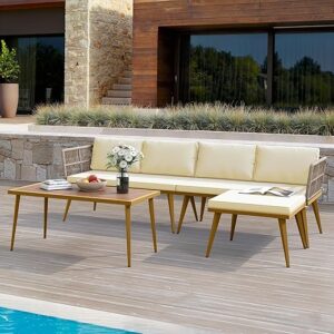 YITAHOME 4-Piece Patio Furniture Set, Outdoor Sectional Sofa