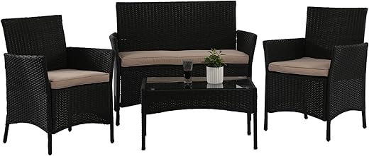 PayLessHere 4 Piece Rattan Patio Furniture Set