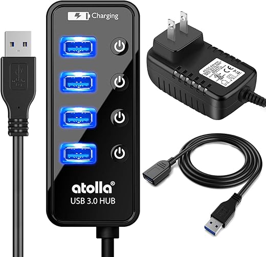 atolla 4-Port USB 3.0 Hub With Charging Port