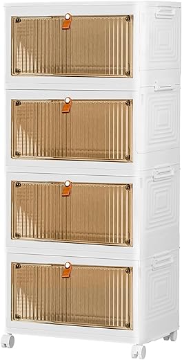 MapleGrace 4 Tier Stackable Storage Bins 23QT