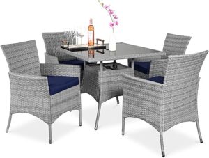 Best Choice Products 5-Piece Wicker Dining Set – Navy