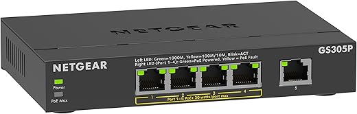 NETGEAR 5-Port Gigabit PoE Switch GS305P