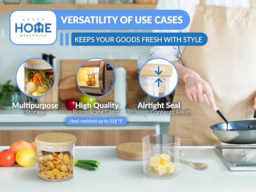 5 Star Home Warehouse Borosilicate Glass Jar With Bamboo Lid - Image 3