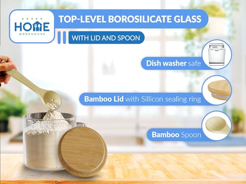5 Star Home Warehouse Borosilicate Glass Jar With Bamboo Lid - Image 4