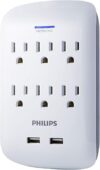 PHILIPS 6-Outlet Extender Surge Protector SPP6263WB/37