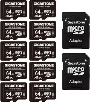 Gigastone 64GB 10-Pack Micro SD Card, 4K UHD
