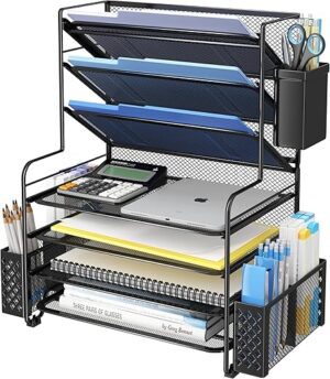 Simple Trending 7 Tier Desk Organizer With Pen Holder