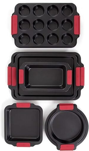 Hell’s Kitchen 8 Pc Nonstick Bakeware Set With Silicone Handles
