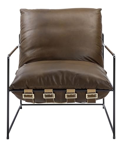 Acme Saturn Leather Metal Frame Chair - Image 3