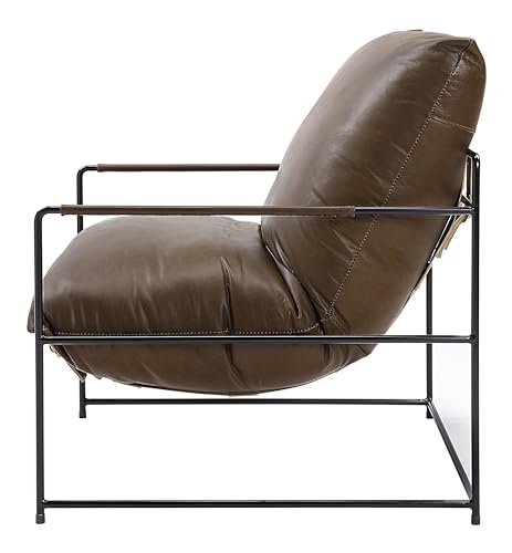 Acme Saturn Leather Metal Frame Chair - Image 4