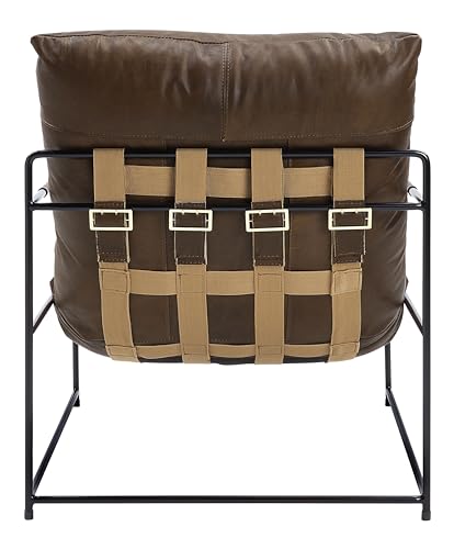 Acme Saturn Leather Metal Frame Chair - Image 5