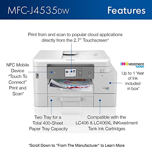 MFC-J4535DW INKvestment Tank All-in-One Printer - Image 3