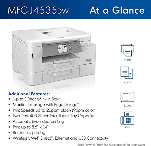 MFC-J4535DW INKvestment Tank All-in-One Printer - Image 2