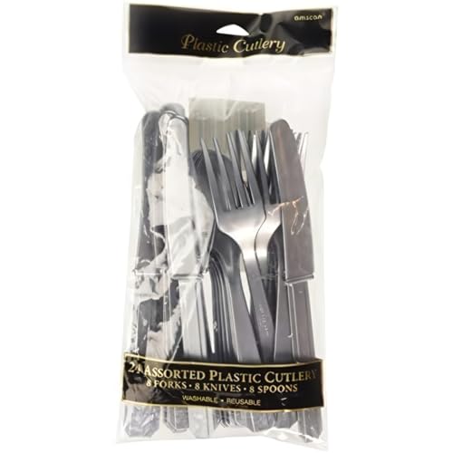Amscan Silver Plastic Cutlery Pack (24) - Image 5