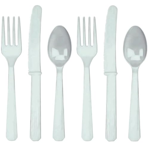 Amscan Silver Plastic Cutlery Pack (24) - Image 2