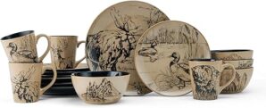 Mossy Oak Animal Print 16 Piece Dinnerware Set