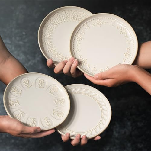 Artena Artena 8.5 Inch Embossed Salad Plates Set - Image 3
