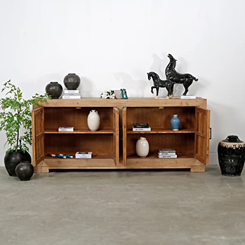Artissance Rectangular Weathered Pine Wood Buffet Cabinet - Image 5